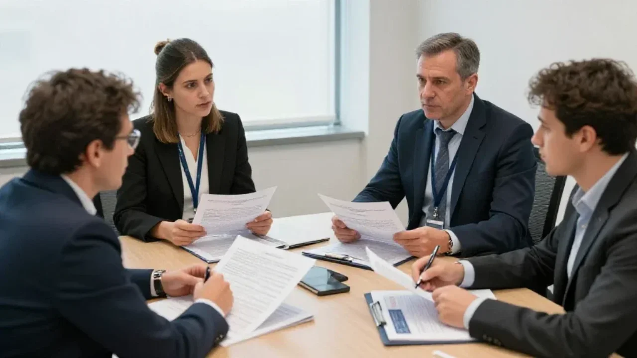 Profesionales european analizando informes impresos para tomar decisiones empresariales con mayor claridad y criterio.